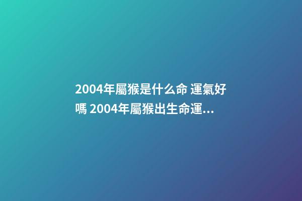 2004年屬猴是什么命 運氣好嗎 2004年屬猴出生命運如何-第1張-觀點-玄機派